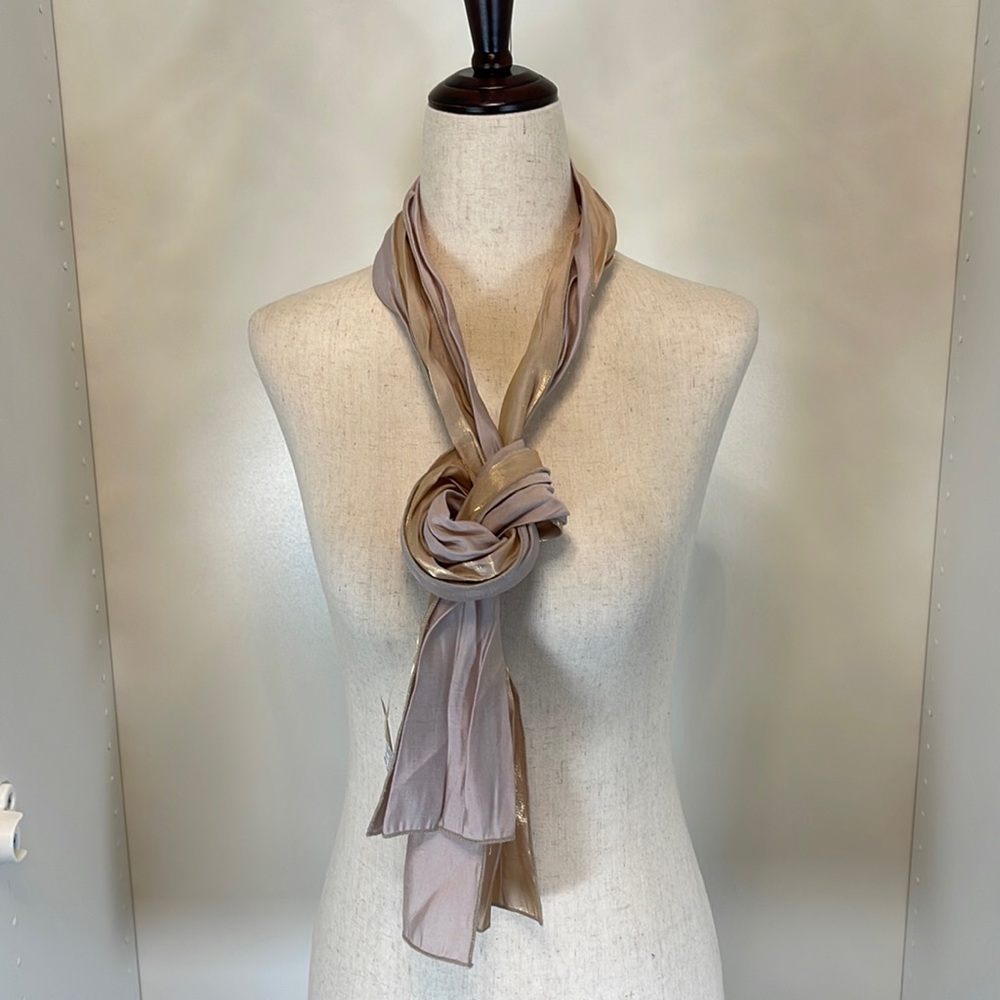 NWT Shimmer Scarf Light Pink and Gold